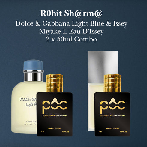 R0hit Sh@rm@ - Light Blue Pour Homme & L'Eau d'Issey Pour Homme 50ml Combo