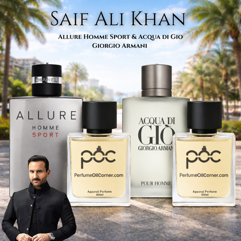 Saif Ali Khan - Allure Homme Sport & Acqua di Gio Giorgio Armani